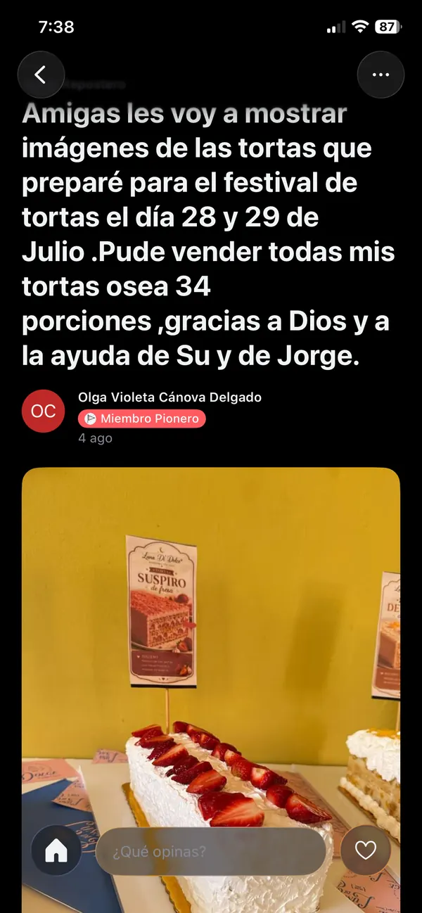 Alumna cuenta en la comunidad que vendió 34 porciones