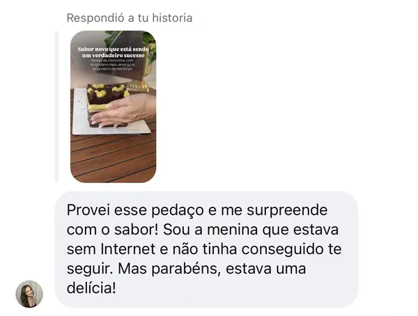Mensaje de una clienta al día siguiente del festival