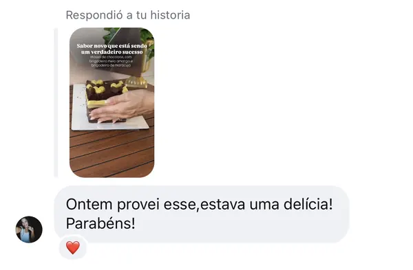Otro mensaje de una clienta que probó la torta en el festival